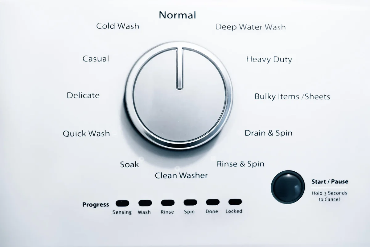 controls on washing machine