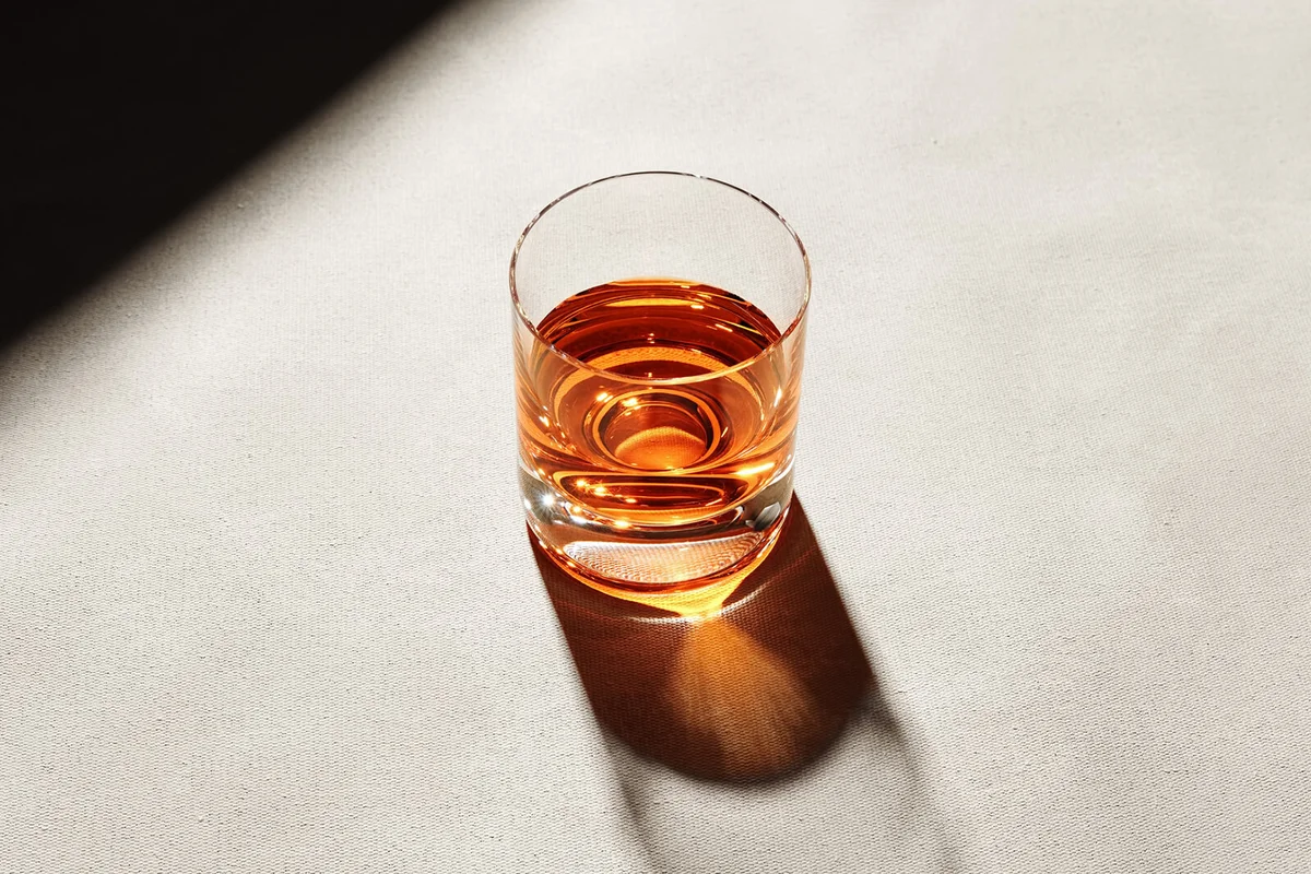 neat whiskey on a bar counter