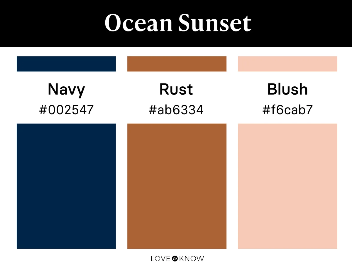 Ocean sunset color palette