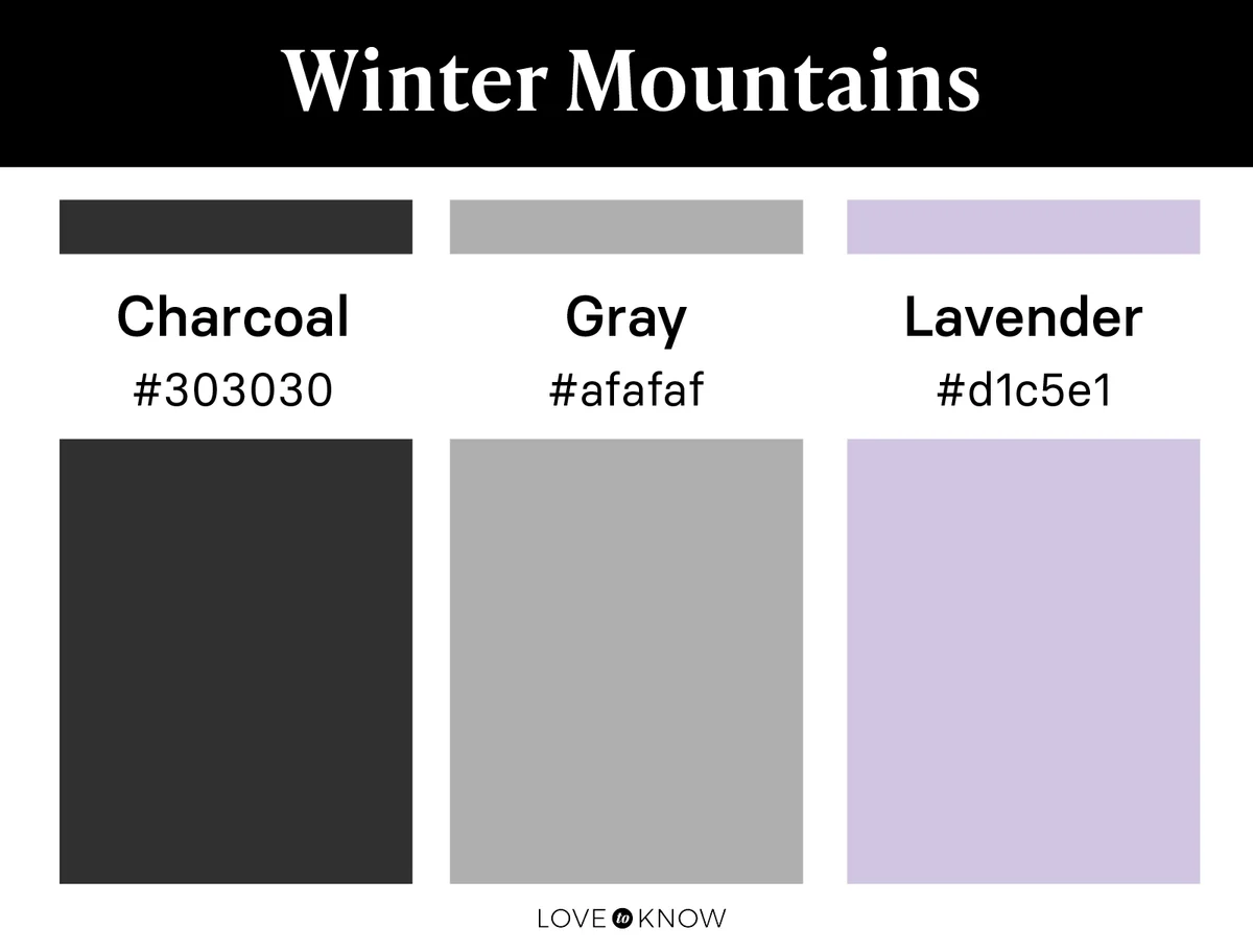 Winter mountains color palette