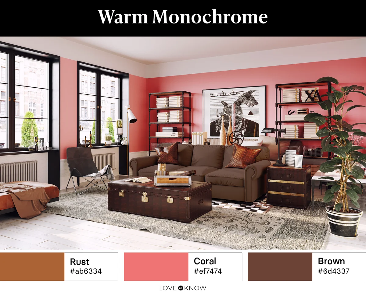 Living room decor with warm monochrome palette