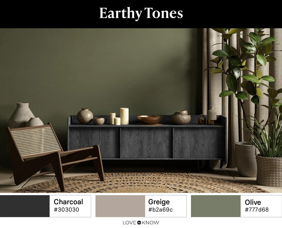 Room decorated in earthy tones color palette