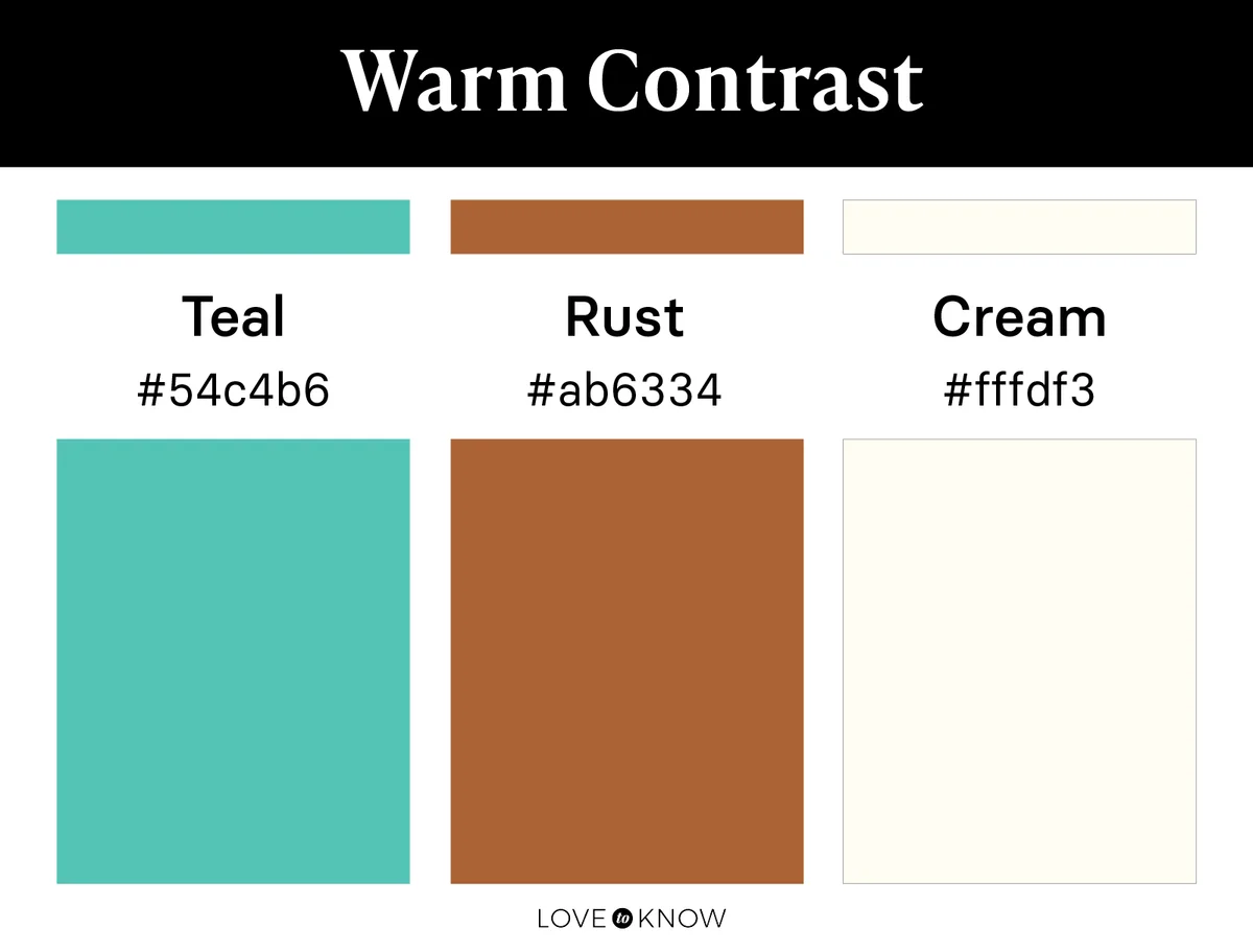 Warm contrast color palette
