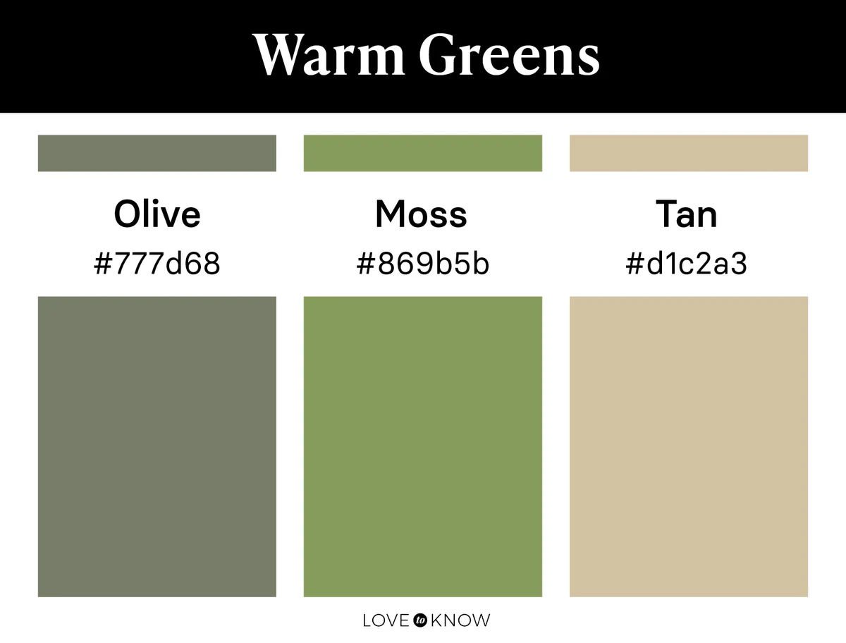 Warm greens color palette
