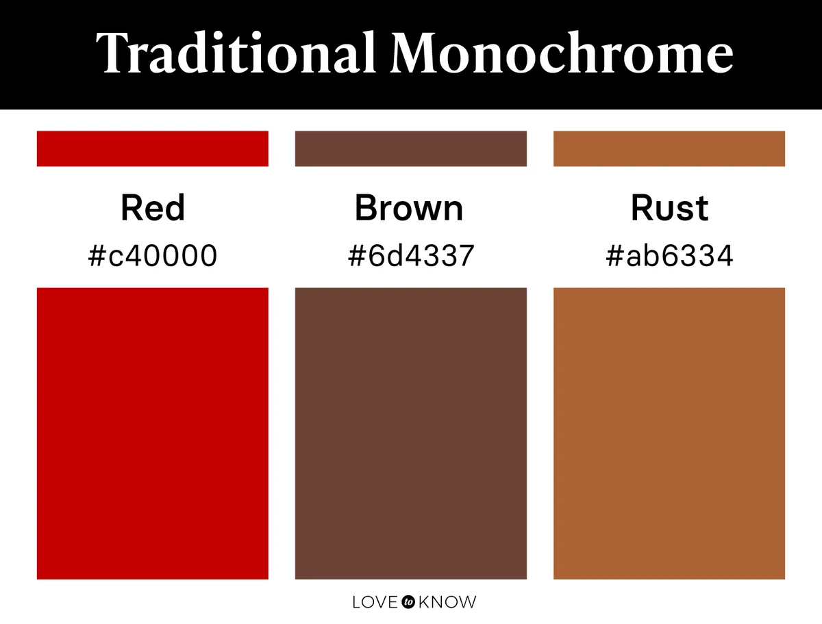Traditional monochrome color palette