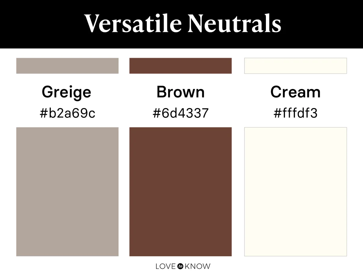 Versatile neutrals color palette
