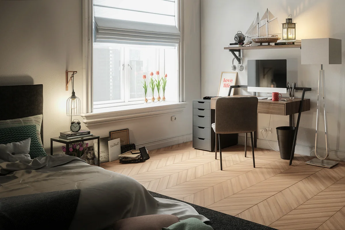 Small home office in bedroom