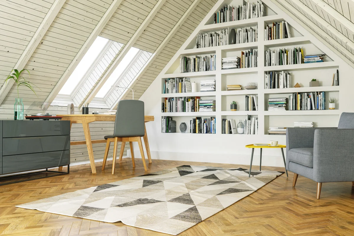 Small home office in attic