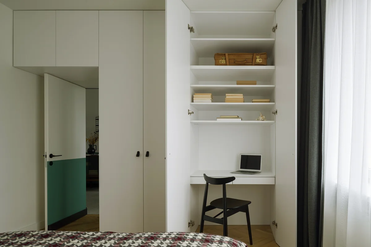 Small home office in closet