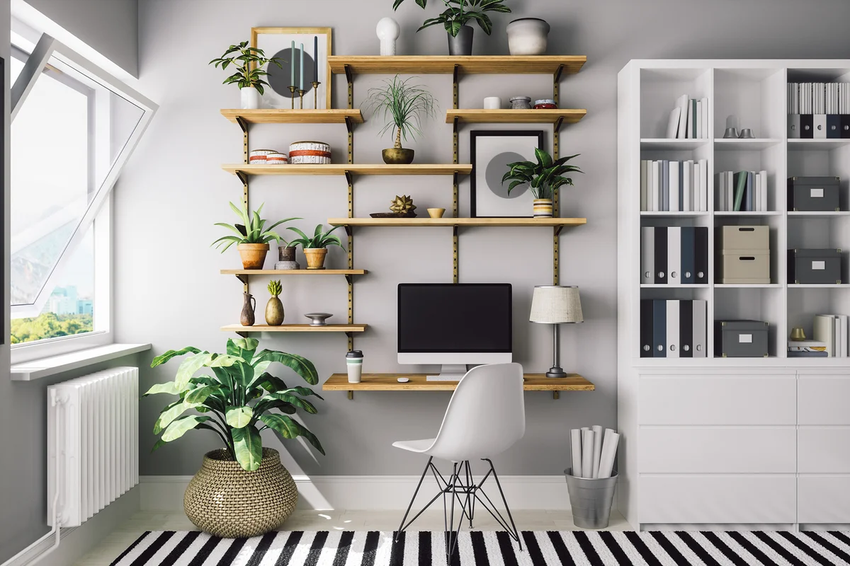 Monochromatic small home office