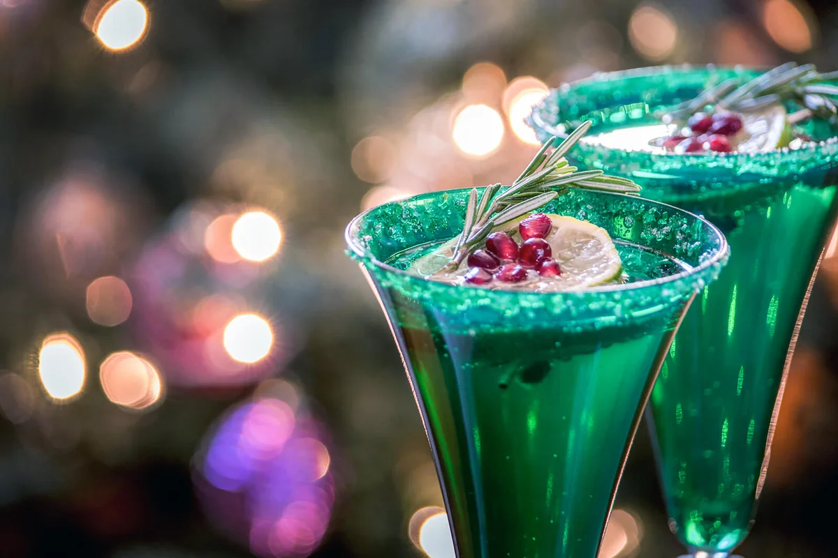 Champagne In Holiday Glasses