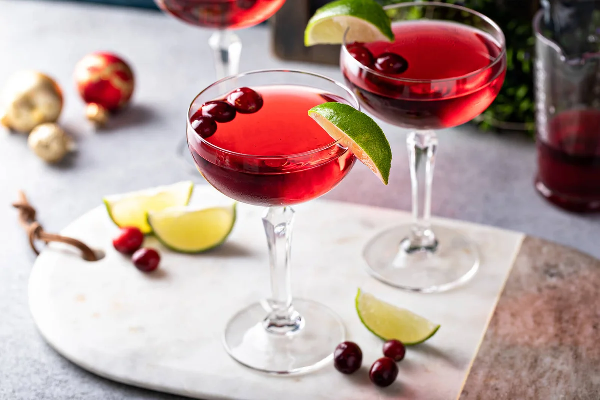Cranberry lime vodka cocktail