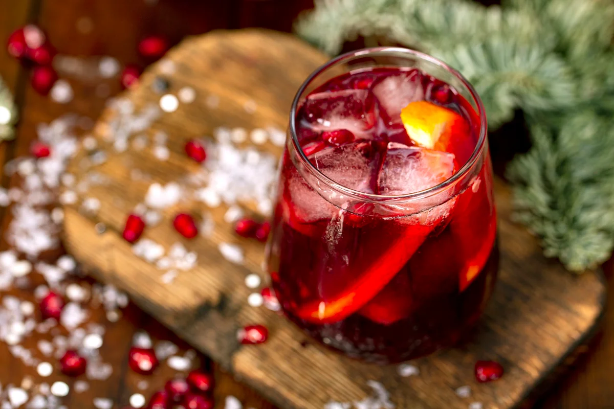 Pomegranate bourbon cocktail