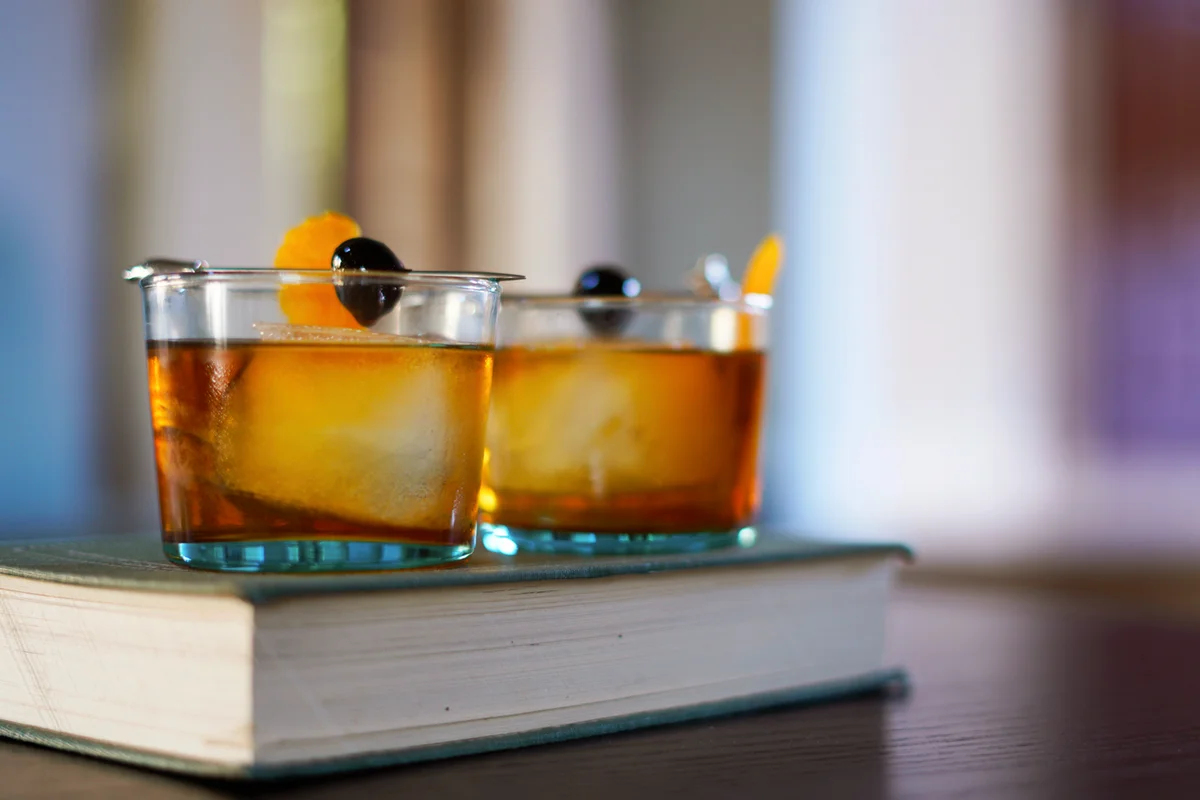Gingerbread old-fashioned cocktail