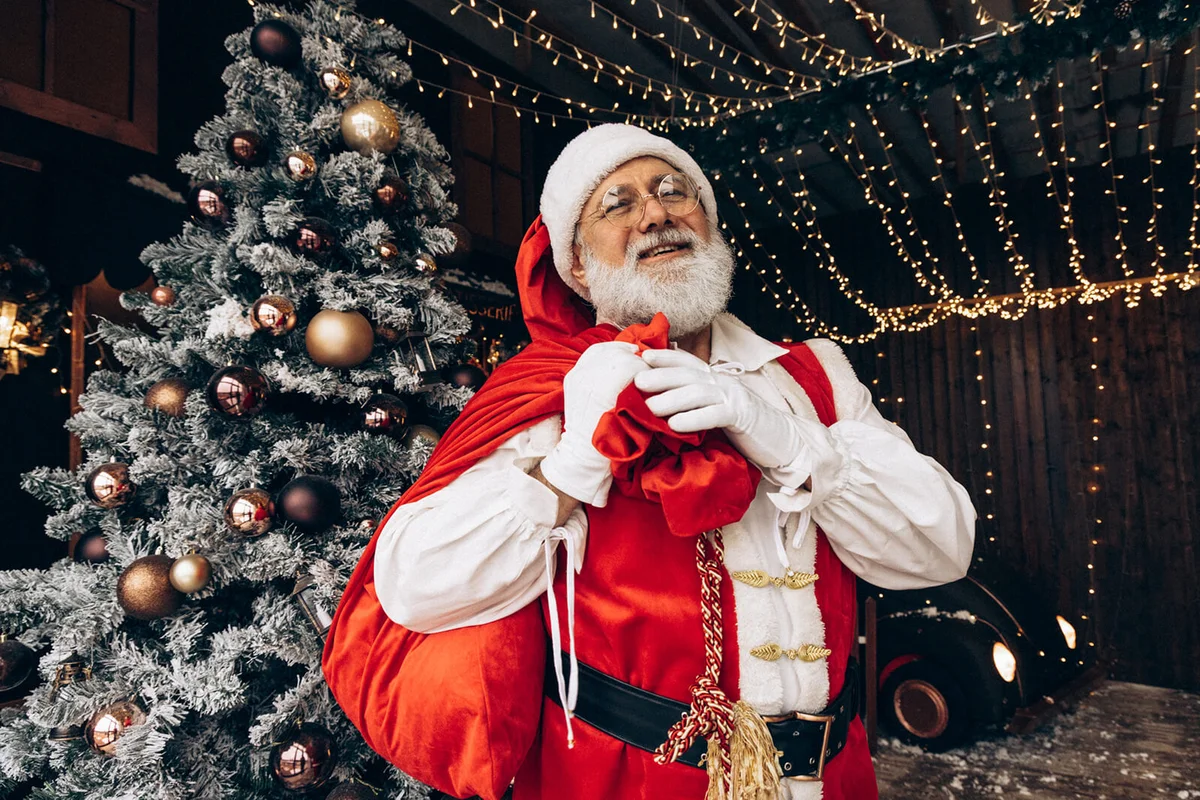 Happy, real, funny Santa Claus