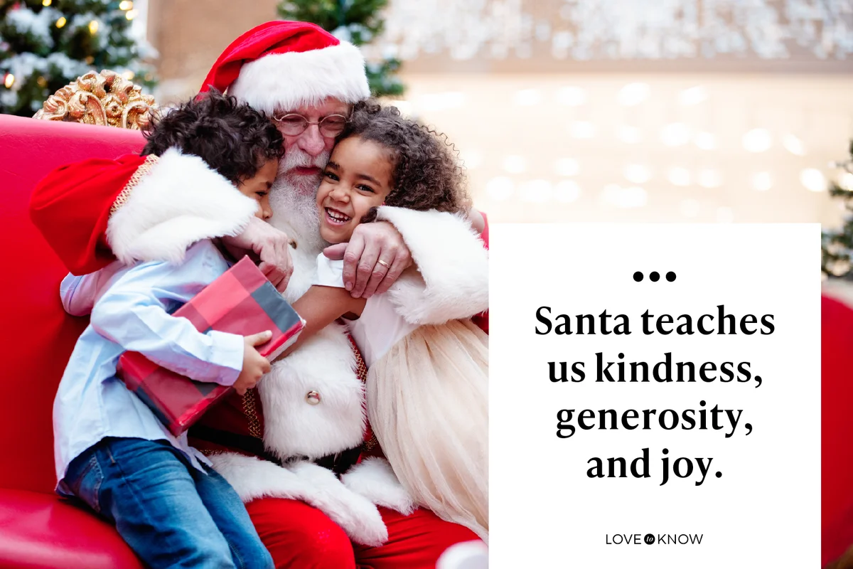 Shopping Christmas with family and Santa Claus