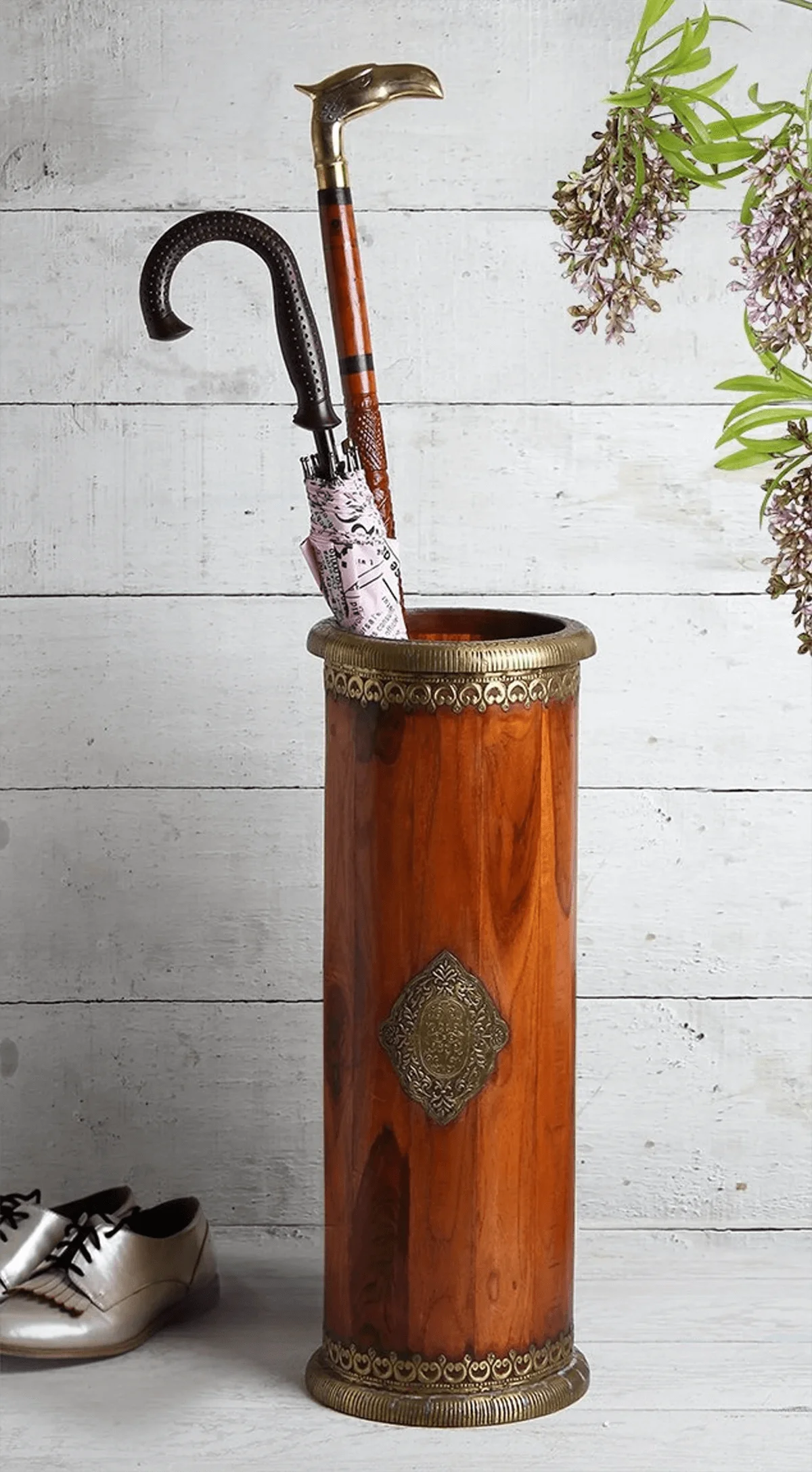 Goldman Crafted Hand Painted Wooden Umbrella Stand