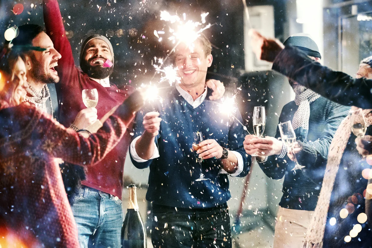 New year's party on a rooftop