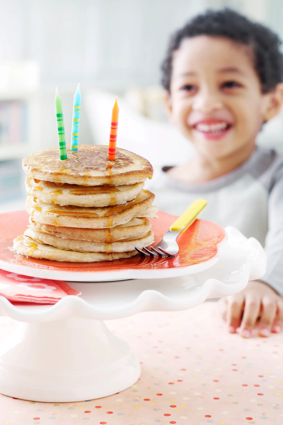 Boy With Birthday Pancakes