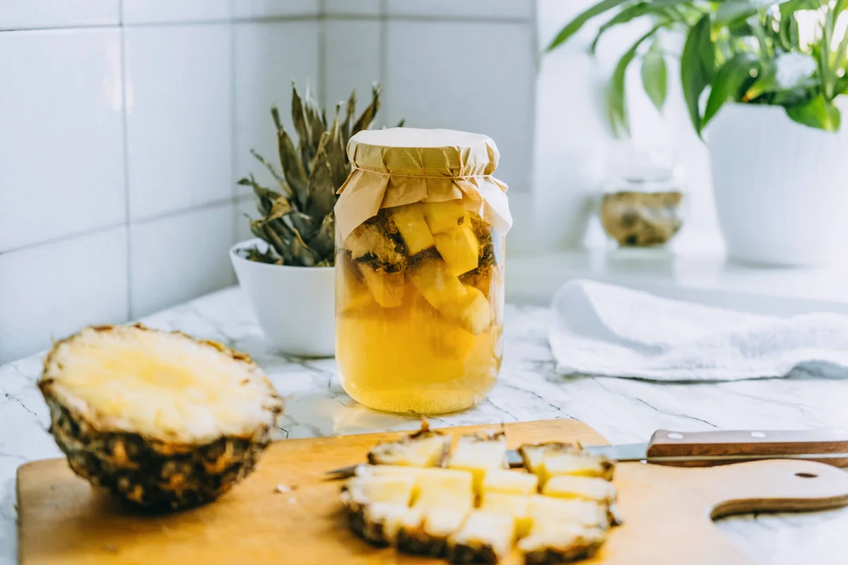 Fermented Pineapple Kombucha Drink