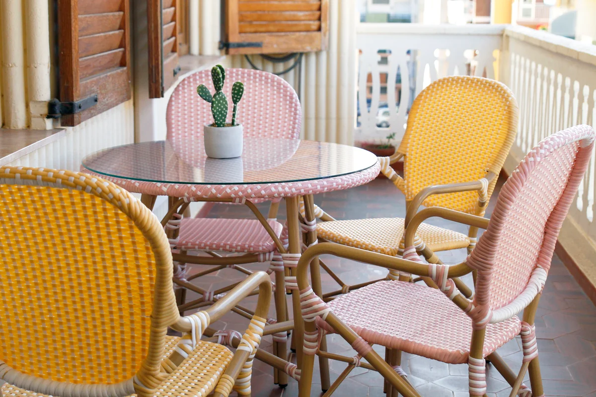 Pink terrace furniture