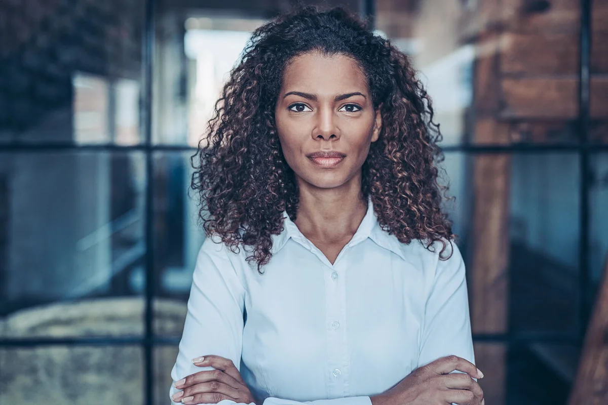 Serious young businesswoman