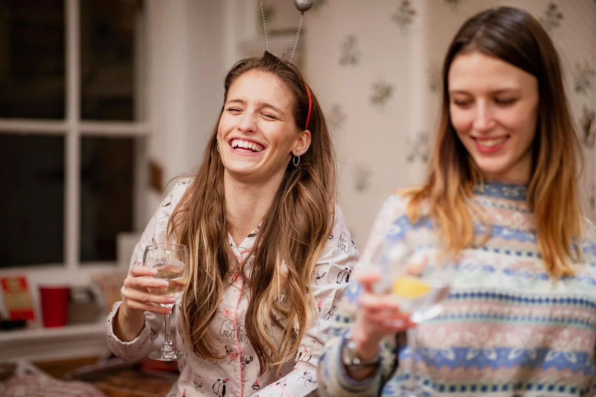 Girls at a Christmas House Party