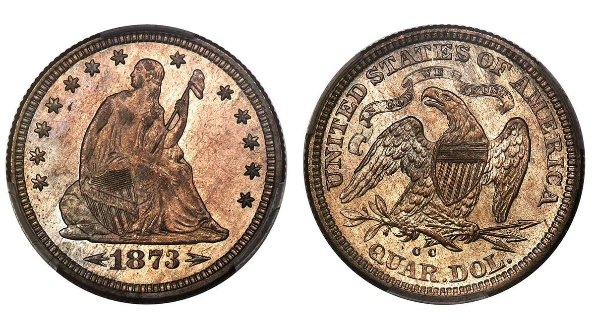 1873-CC Liberty Seated Quarter with Arrows