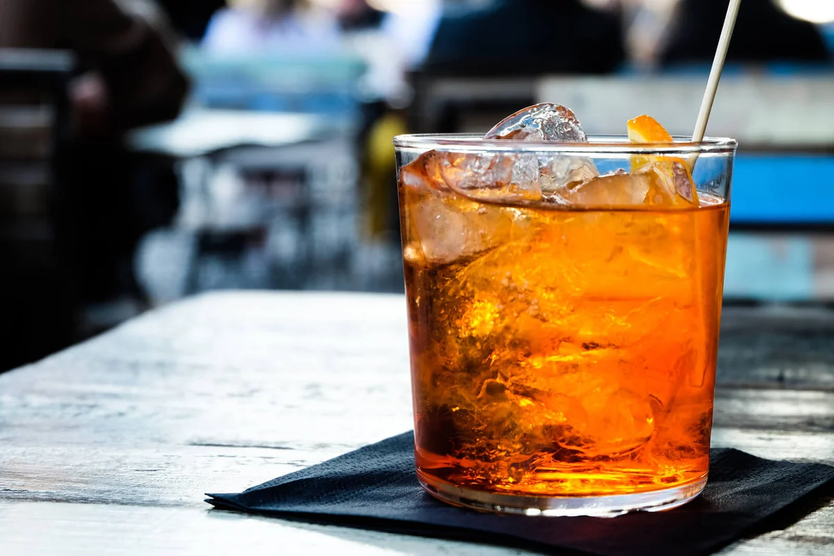 Alcohol In Glass On Table
