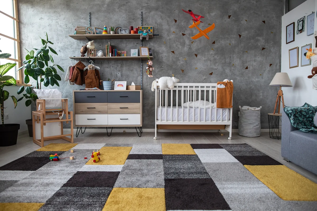 Empty unisex nursery room