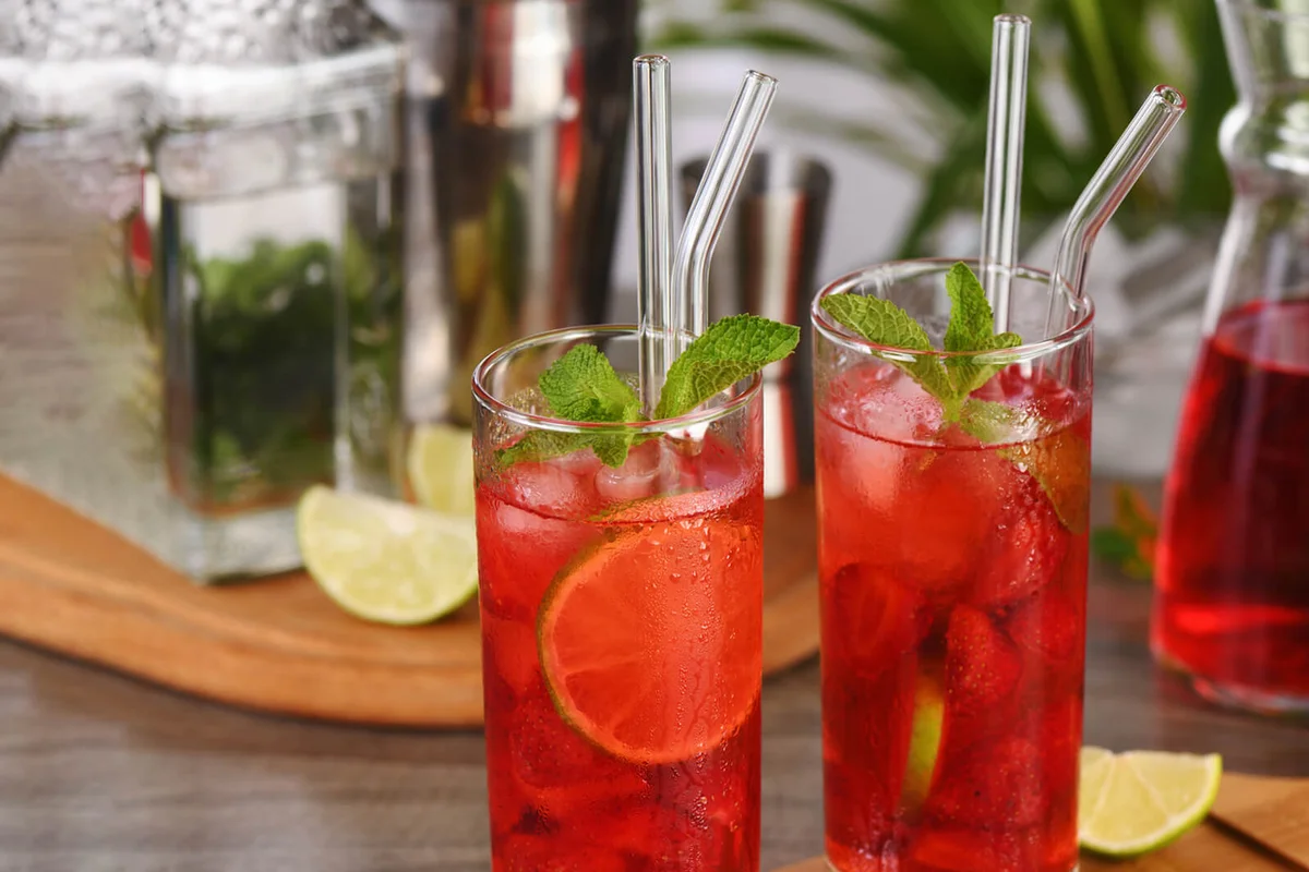 Fresh strawberries combined with fresh juice and tequila