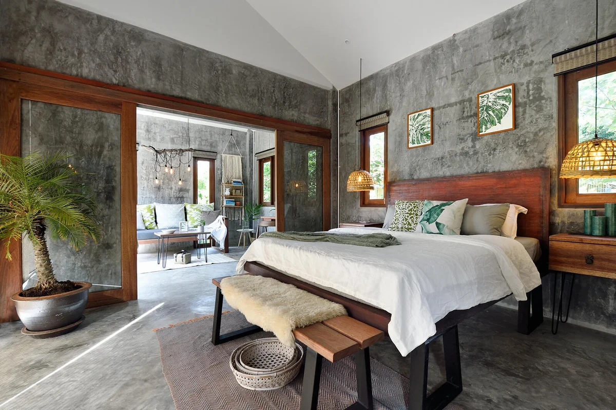 Luxury tropical resort bedroom