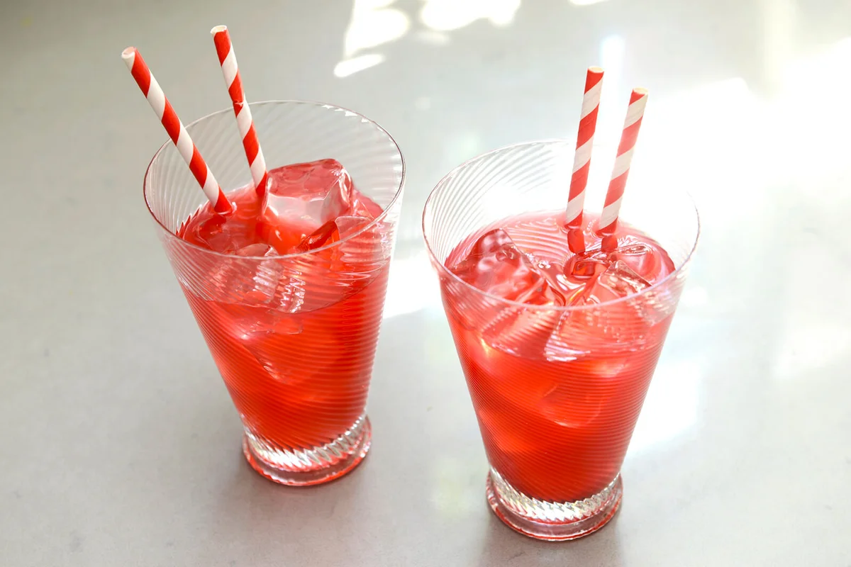Cranberry drinks in bar