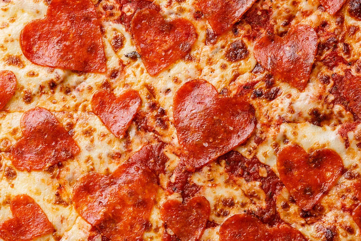 Heart-Shaped Pepperoni Pizza
