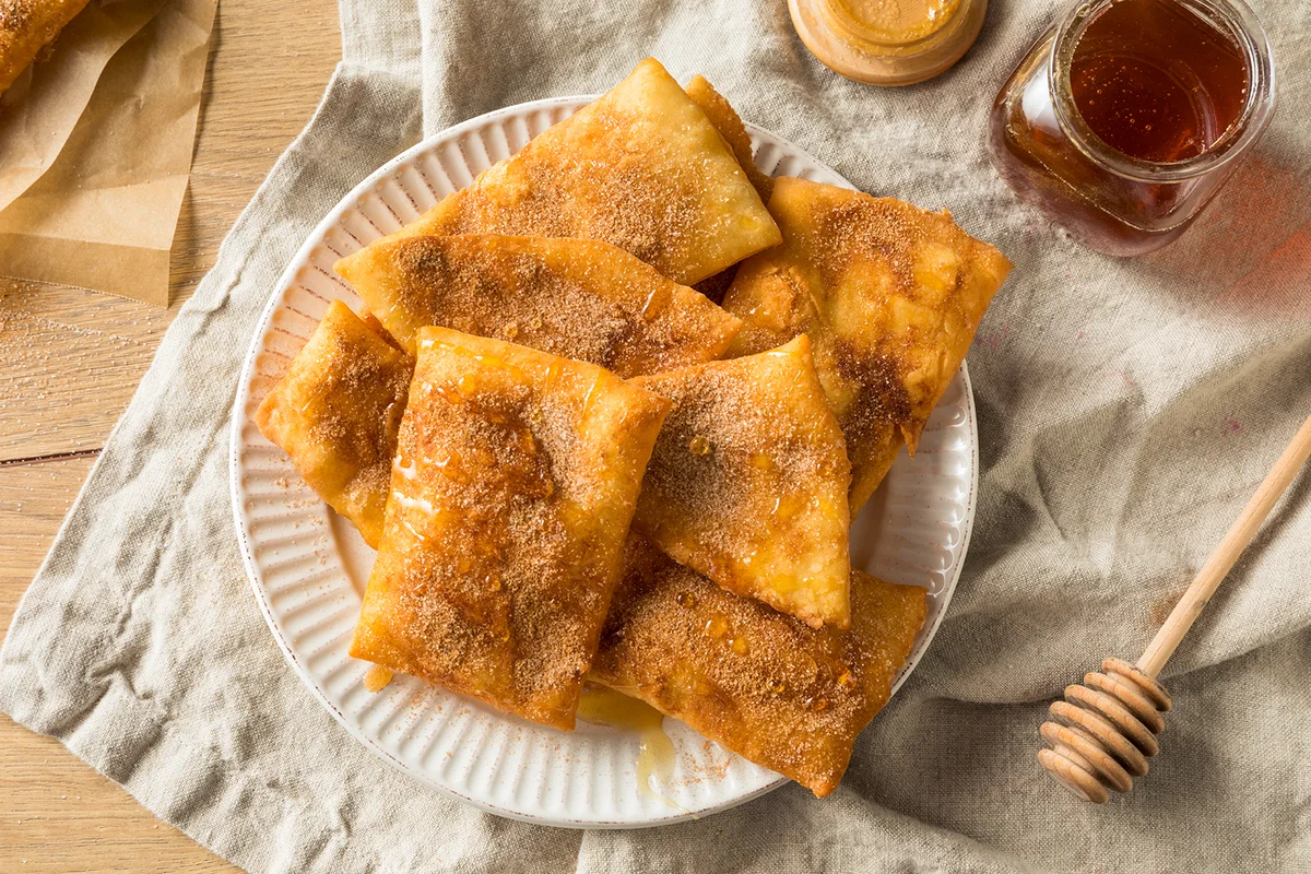 Homemade Deep Fried Mexican Sopapillas with Cinnamon Sugar