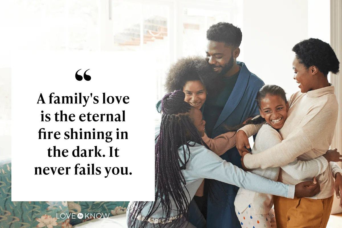 Cheerful girls embracing man and woman at home