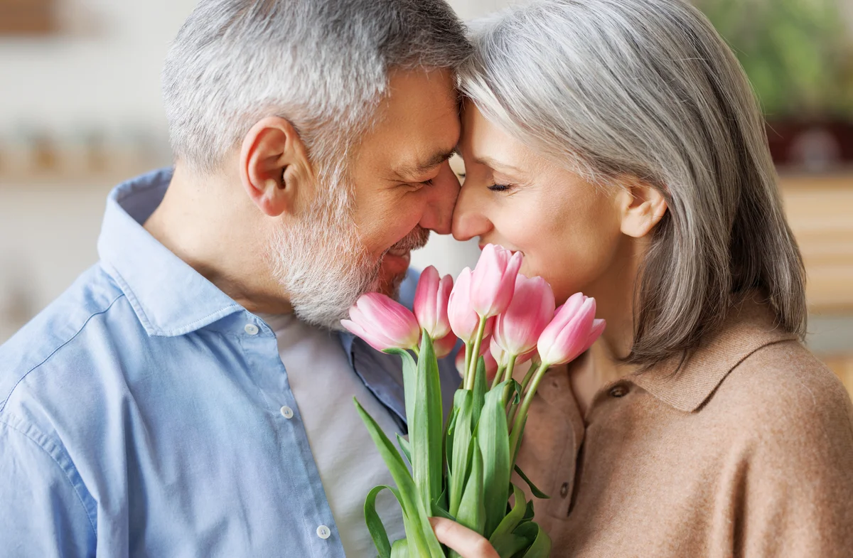 Couple in love hugging on Valentine's day