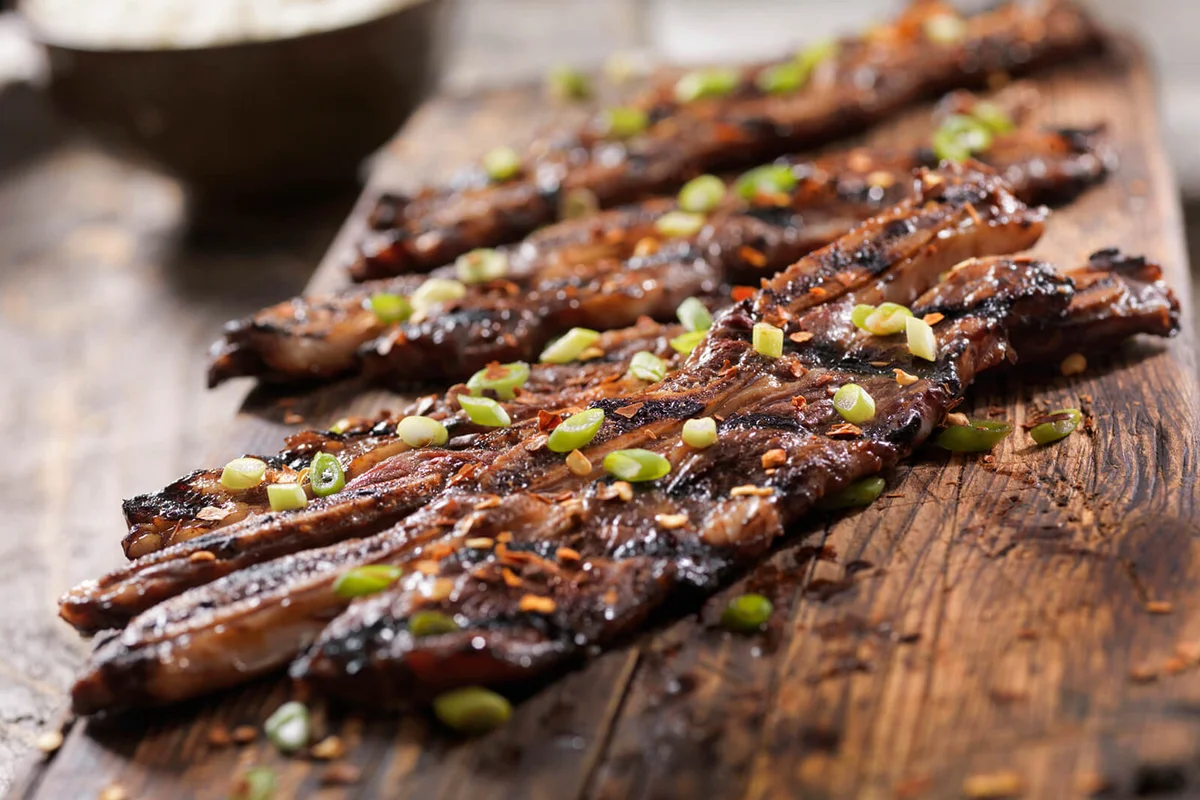 Korean Style BBQ Beef Short Ribs with Rice
