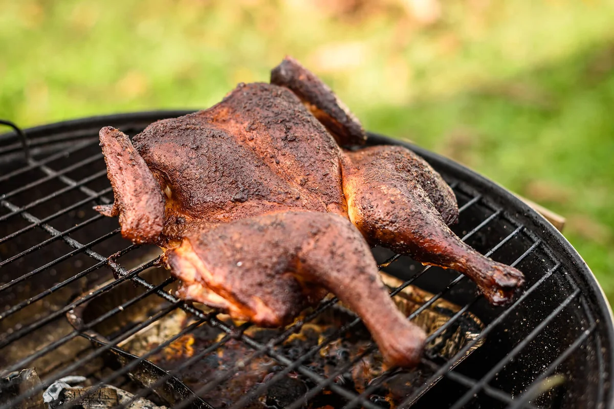 Traditional spatchcocked barbecue chicken