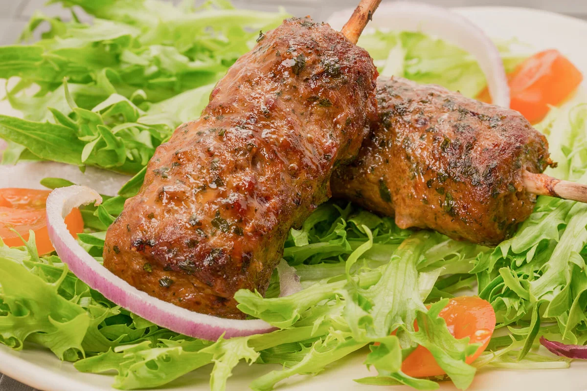 Beef shish kebabs or kofta