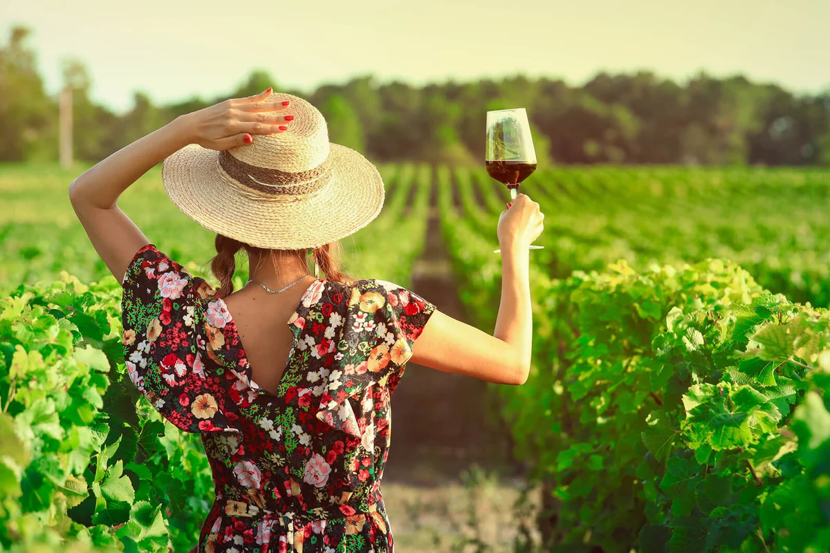 woman drinking red wine