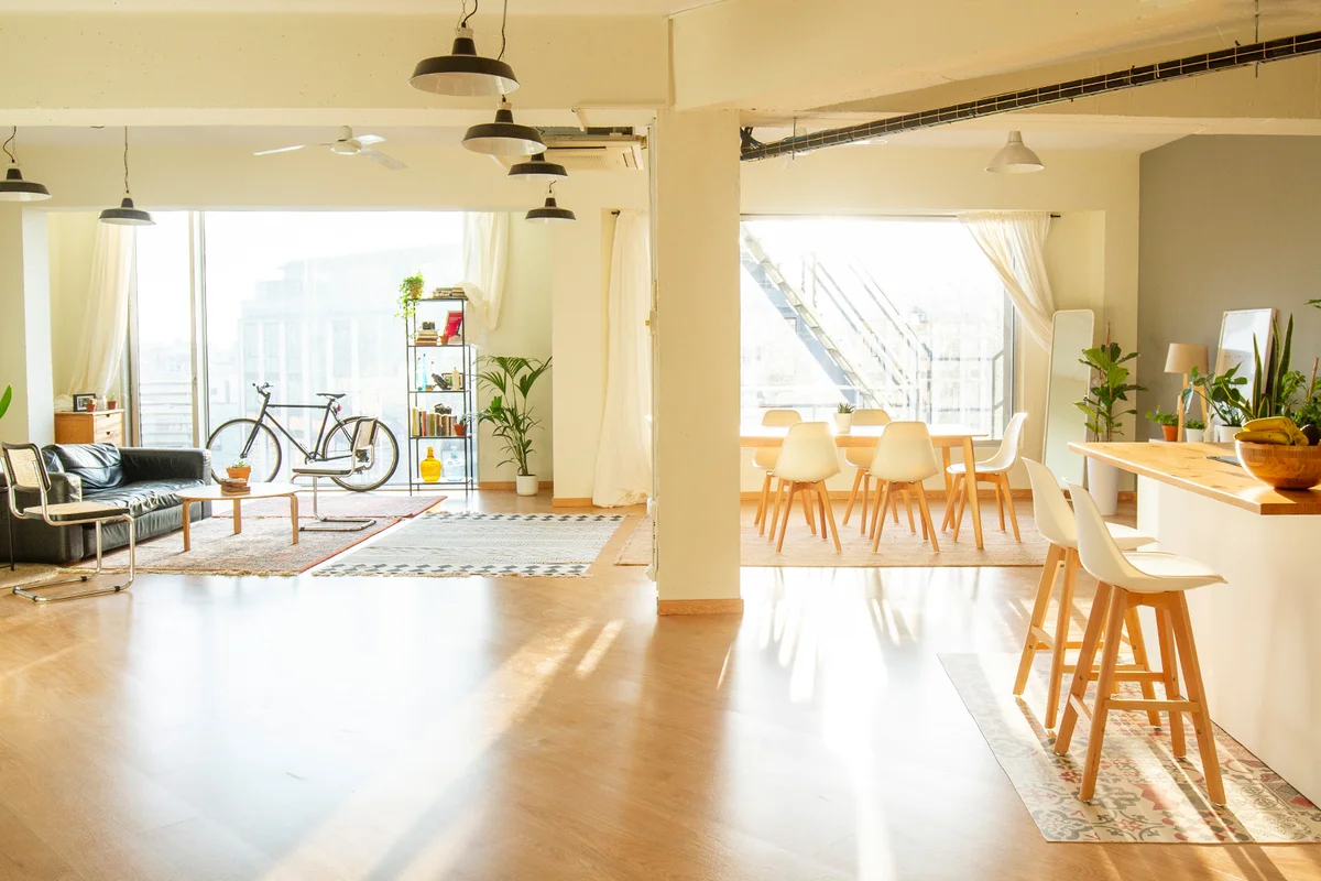 Open-plan kitchen nordic scandinavian style