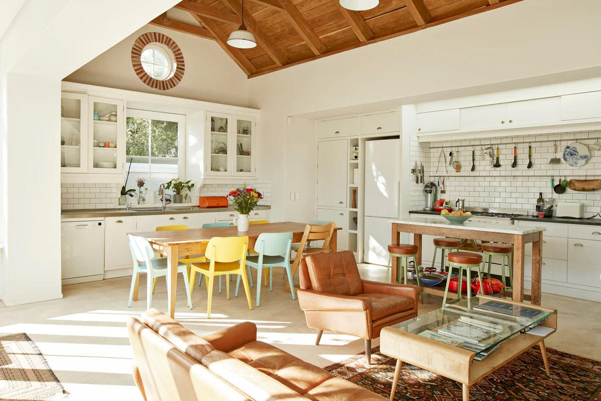 Interior of kitchen and living room