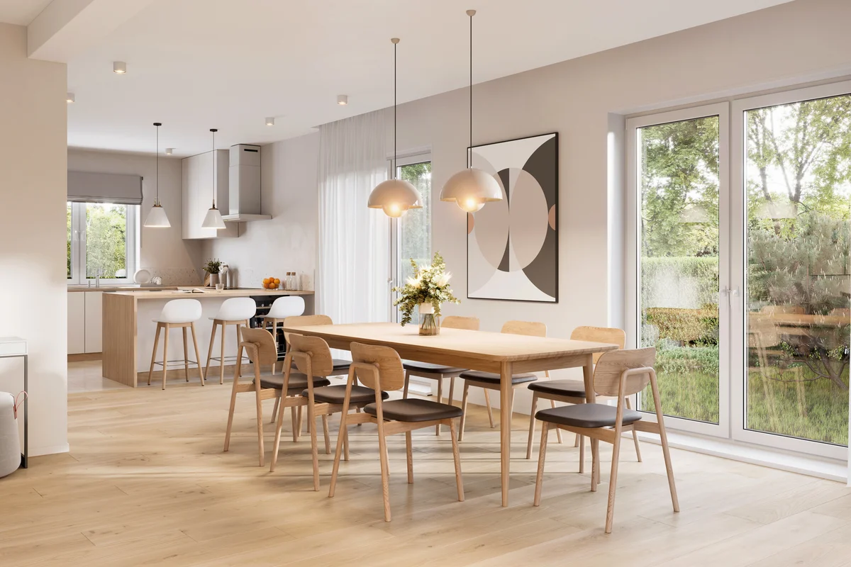 Dining area in modern kitchen
