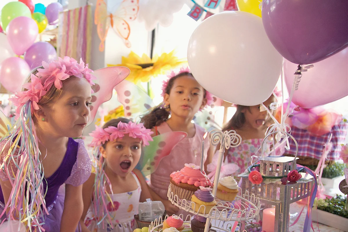 fairy birthday party with balloons