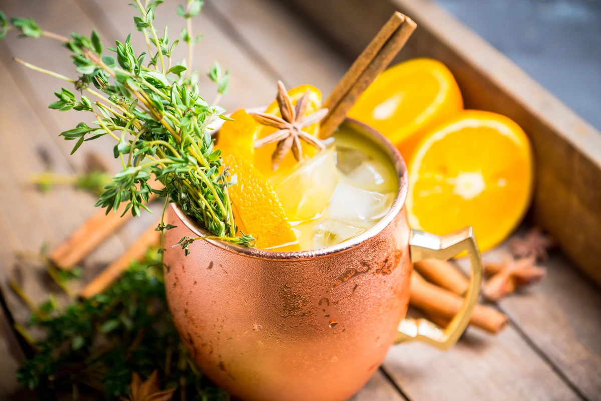 Cinnamon Moscow Mule Mocktail