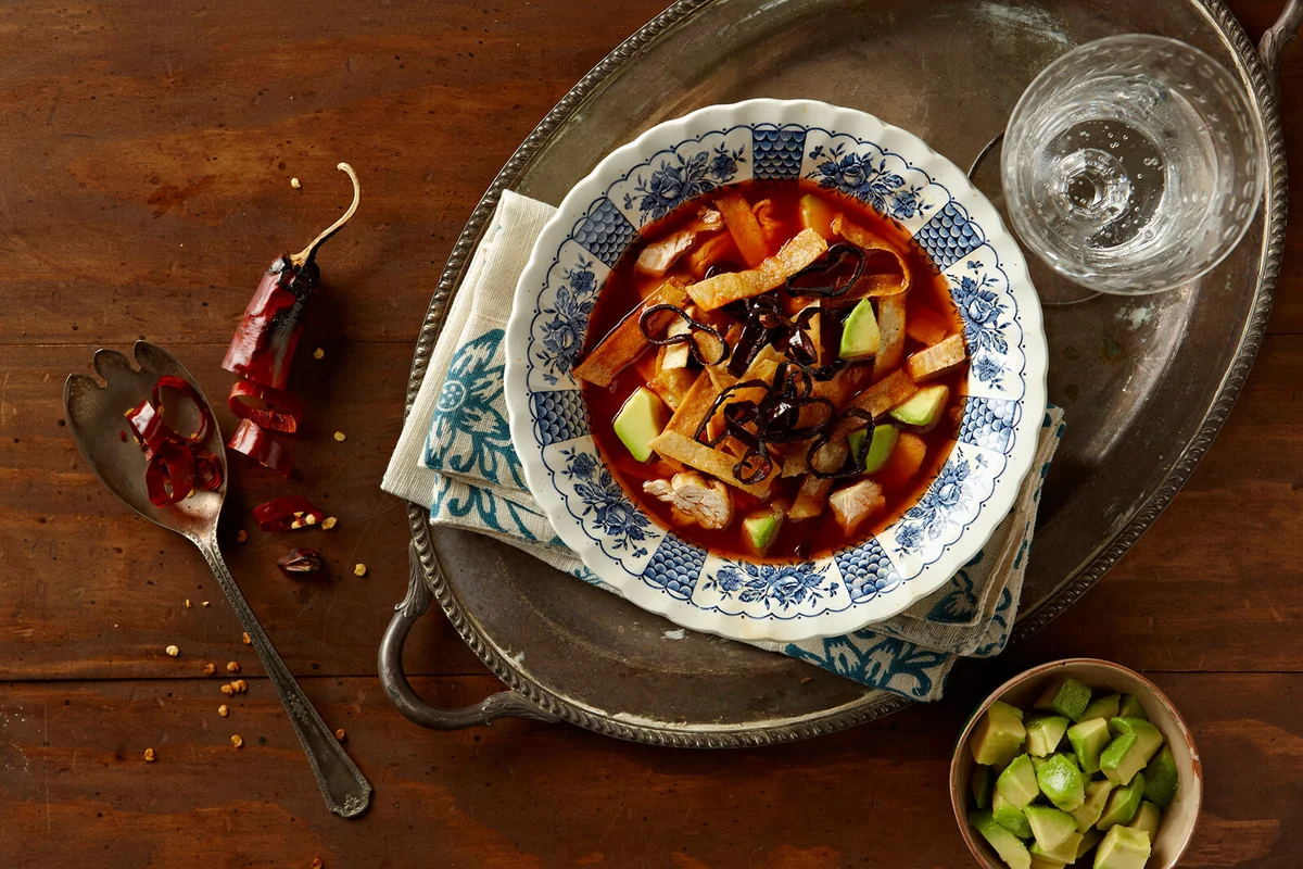 Homemade tortilla soup