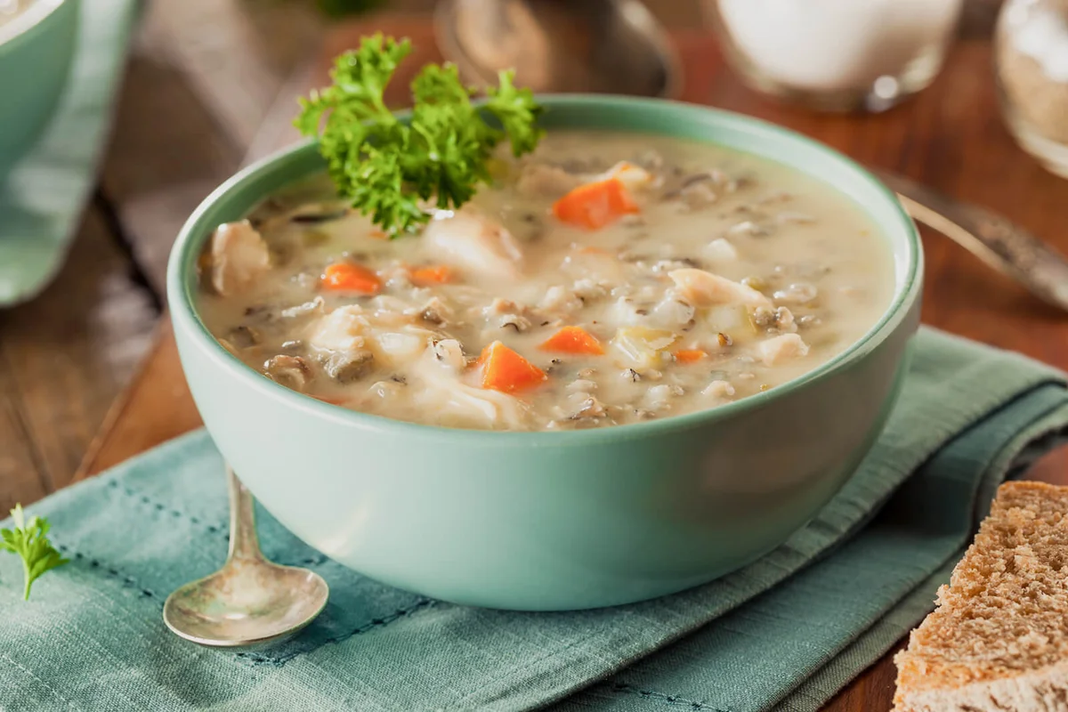 Homemade Wild Rice and Chicken Soup