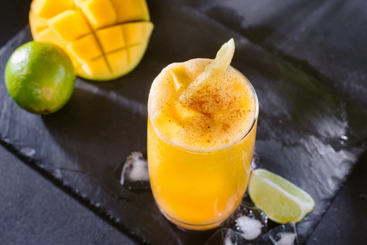 Glass of Mangonada with lime