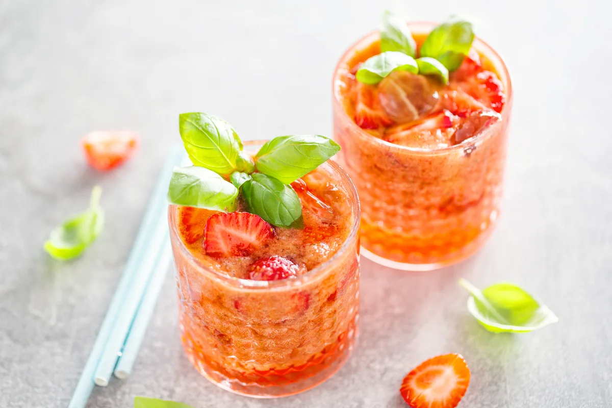 Strawberry basil cocktail